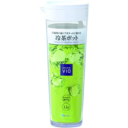 iwaki(イワキ) 耐熱ガラス ピッチャー 冷水筒 ホワイト 1L 茶こしなし 角型サーバー 麦茶 お茶 ポット KT296K-W