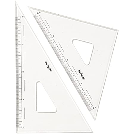 ドラパス 三角定規 目盛付 3mm厚 15cm 13131