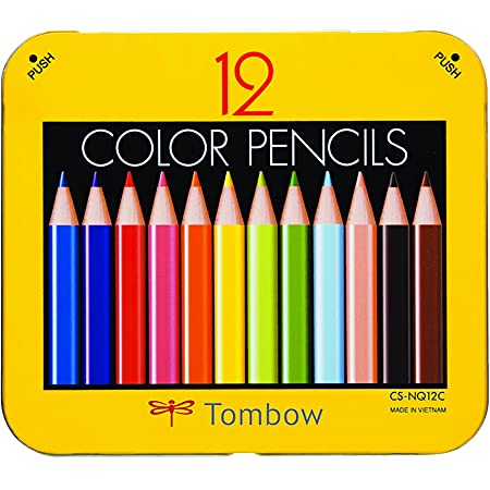 トンボ鉛筆 ミニ色鉛筆 NQ 12色 削り器付き BCA-151