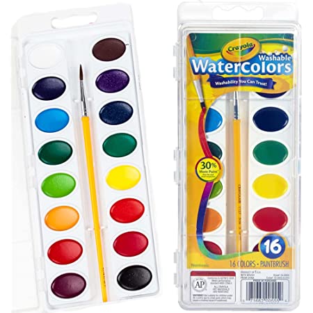 クレヨラ パレット絵の具 16色 筆付き 水で簡単に落とせる 530555 正規品