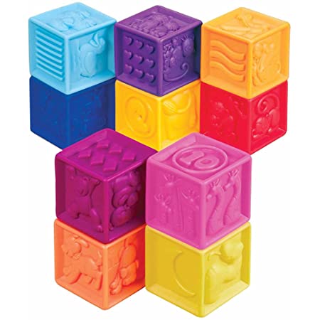 B. toys ソフトブロック 柔らかいつみきのおもちゃ 数字とイラストつきブロックキューブ 10個セット 6ヶ月～ 正規品
