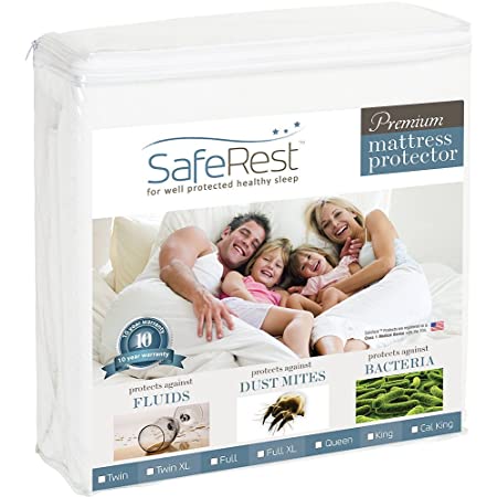 King Size SafeRest Premium Hypoallergenic Waterproof Mattress Protector – Vinyl Free