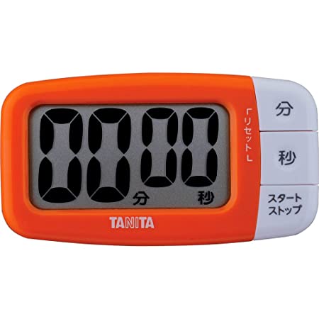 タニタ キッチン タイマー マグネット付き 大画面 100分 オレンジ TD-394 OR でか見えタイマー