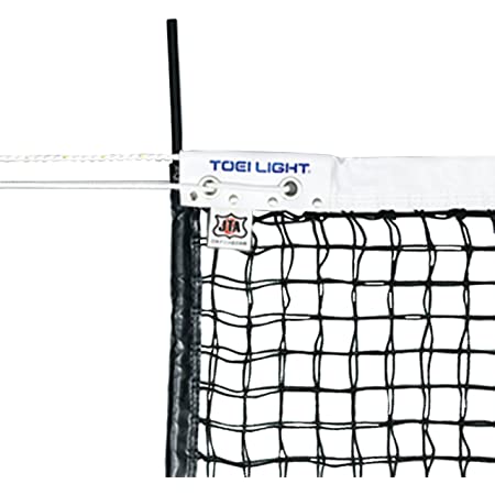 TOEI LIGHT(トーエイライト) 硬式テニスネット 幅106×長さ12,7m 網目3,5cm 無結節 スチールワイヤー14,3m 白帯ポリエステル センターベルト付 上部ダブルネット(サイドポール付) 日本テニス協会推薦品 B2285 B2285