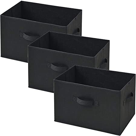[山善] どこでも収納ボックス(3個セット) ブラック YTCF3P-(BK)