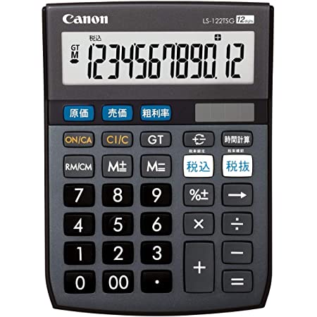キャノン 電卓 12桁 ミニ卓上サイズ 時間計算 商売計算機能 LS-122TSG グレー
