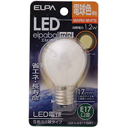 ELPA エルパ LEDナツメ形E17 電球色 屋内用 省エネタイプ LDT1L-G-E17-G111