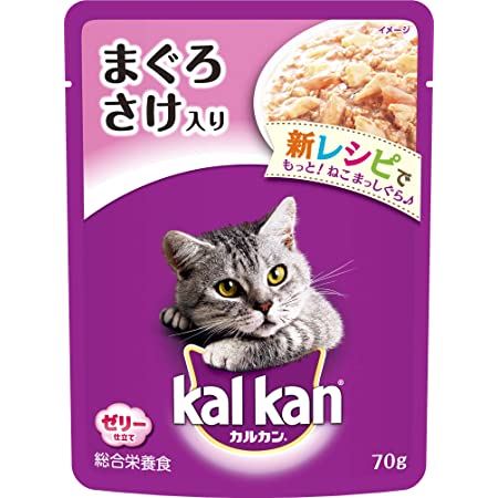 カルカンカルカン パウチ キャットフード まぐろ さけ入り 成猫用 70グラム (x 16) (まとめ買い)