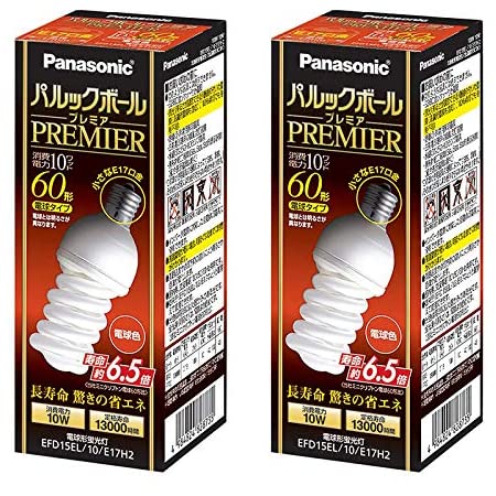 パナソニック 電球型蛍光灯パルックプレミア６０型Ｄ形 電球色×３