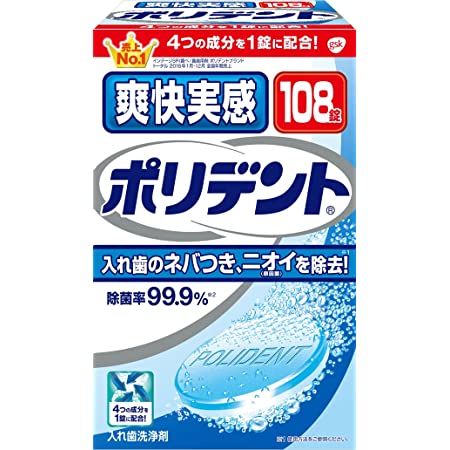 爽快実感ポリデント 入れ歯洗浄剤 99.9%除菌 108錠