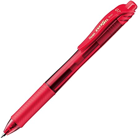 ぺんてる ゲルインキボールペン エナージェル BL77-B 0.7赤 10本