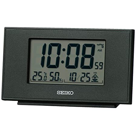 セイコー クロック 目覚まし時計 電波 デジタル 2チャンネル アラーム カレンダー 温度 湿度 表示 黒 SQ767K SEIKO