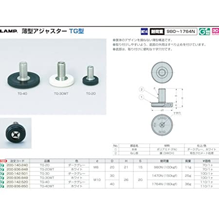 スガツネ工業 ランプ印 薄型アジャスター TG型 TG-20