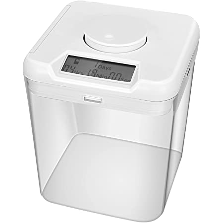 Kitchen Safe Time Locking Container (Medium), Timed Lock Box for Cell Phones, Snacks, and other unwanted temptations (White Lid + 14cm Clear Base)