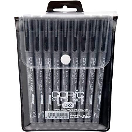Drawing Pen, Uni Pin Drawing Pens, Uni Pin Technical Fineliner Pens, Pack of 6 Assorted Tip Sizes, Black Ink
