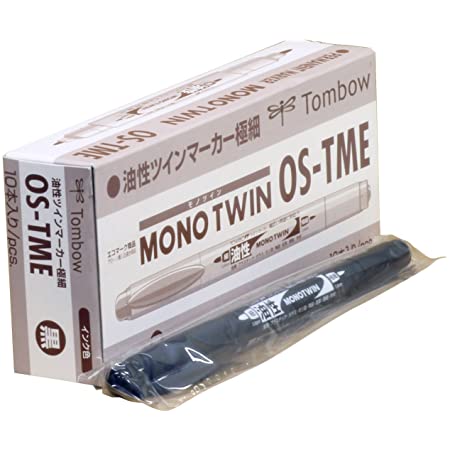 トンボ鉛筆 油性ペン モノツインE 黒 10本 OD-TME33-10P
