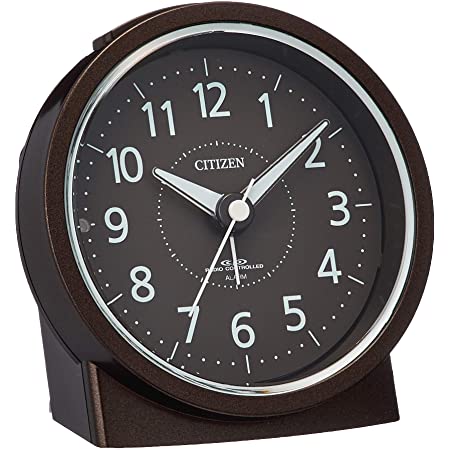 CITIZEN シチズン 目覚まし時計 電波時計 夜間自動点灯 エフライトR435 ブラウン 4RL435-006