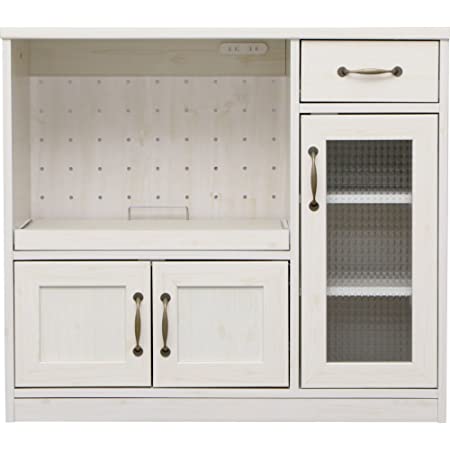 LOWYA ロウヤ キッチン収納 食器棚 レンジ台 ハイタイプ 大型レンジ対応 幅59 ホワイト