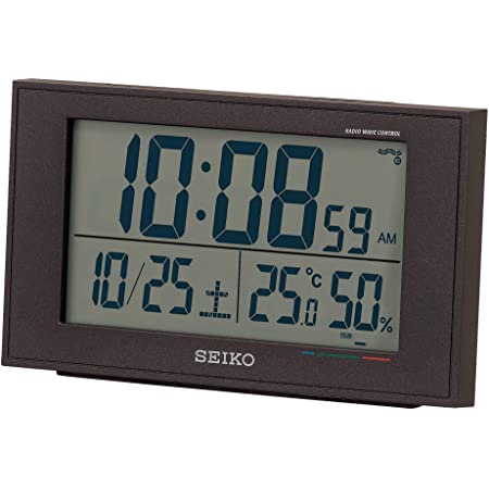 CASIO(カシオ) 置き時計 電波 ブラウン デジタル 日めくり 六曜 温度 湿度 カレンダー 表示 置き掛け兼用 IDC-120J-5JF