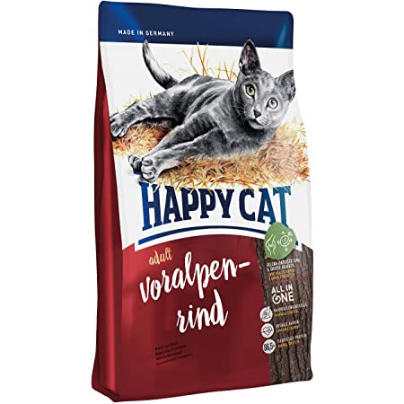HAPPY CAT スプリーム フォアアルペン リンド (アルパインビーフ) 成猫用ドライフード 全猫種 デンタルケア (300g)