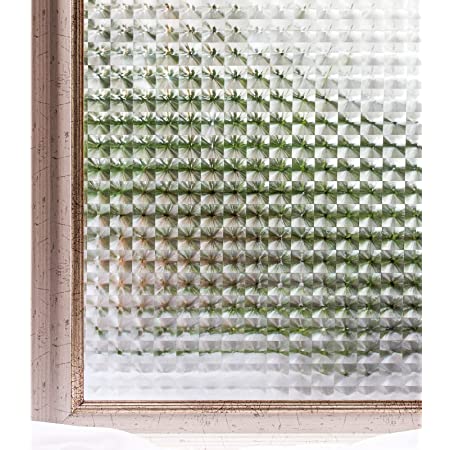 CottonColors 3D窓用フィルム 目隠しシート 何度でも貼り直せる 窓ガラスフィルム 遮熱 紫外線カット のりなし プライバシーガラスフィルム DIY 90x200cm [石道011]