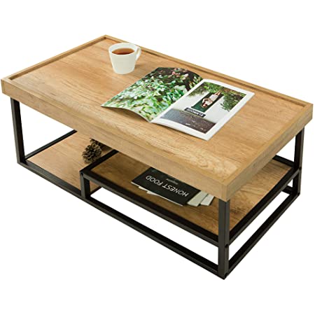 システムK テーブル センターテーブル 収納ボックス付 木製テーブル ローテーブル 幅80cm ブラウン 1)幅80cm