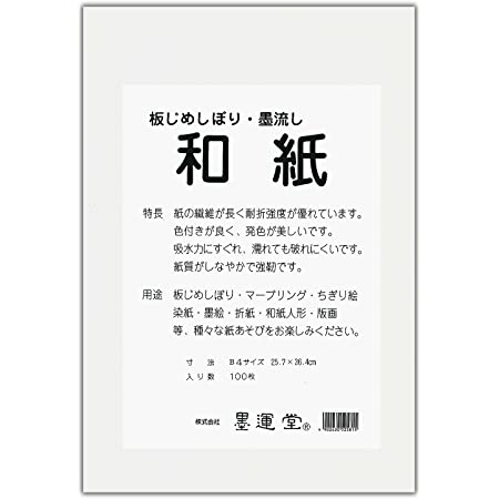 和紙のイシカワ 和紙ロール 雅心 501-A 絵画用日本画・木版画用 奉書 白 生 5枚入