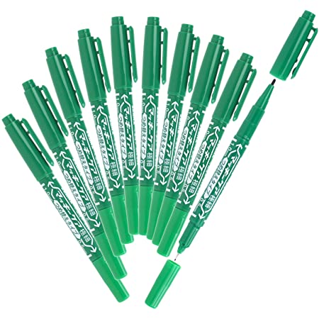 ゼブラ 油性ペン マッキーケア 極細 つめ替えタイプ 緑 10本 B-YYTS5-G