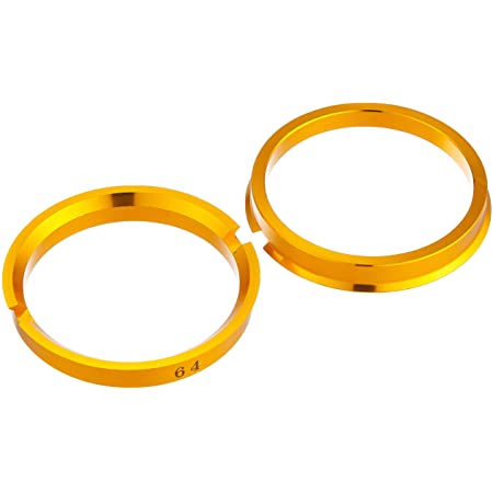 KYO-EI [ 協永産業 ] HUB CENTRIC RING 73mm/64mm 2個入り ツバ付 アルミ製/ゴールド U7364