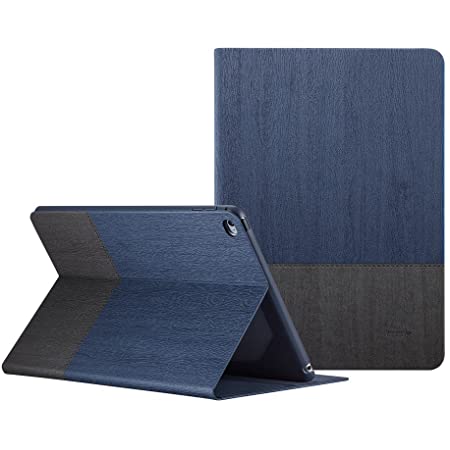 ESR iPad Air2 ケース 軽量 薄型 オートスリープ スタンド機能 半透明ー 傷つけ防止 三つ折タイプ iPad Air2専用 スマートカバー ネービーブルー