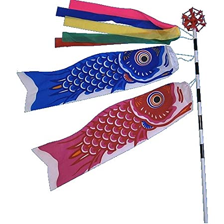 鯉のぼり（4枚）　4色　吹流し　お庭　お祭り　ストリーマー　全3サイズ　装飾　屋外　ベランダ　 – 40cm