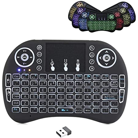 【Ewin】ミニ bluetooth キーボード Mini Bluetooth keyboard タッチパッドを搭載 バックライト付き　小型キーボード マウス 一体型 無線 USB レシーバー付き ブラック【日本語説明書付き】