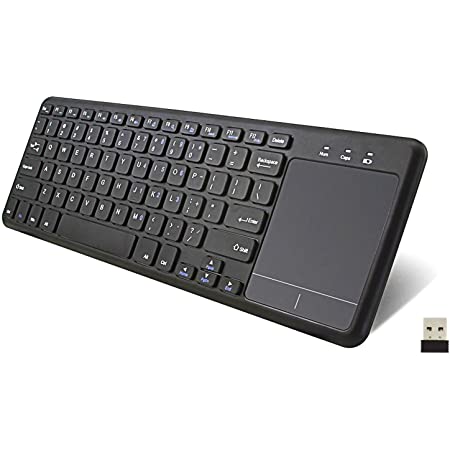 【Ewin】ミニ bluetooth キーボード Mini Bluetooth keyboard タッチパッドを搭載 バックライト付き　小型キーボード マウス 一体型 無線 USB レシーバー付き ブラック【日本語説明書付き】