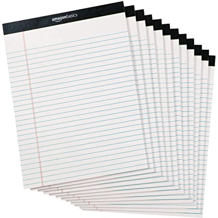 Amazonベーシック メモ帳 ワイド罫リーガルパッド 30×22cm ホワイト 50枚×12冊