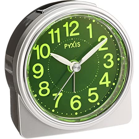 セイコー クロック 目覚まし時計 アナログ 集光樹脂文字板 PYXIS ピクシス 銀色 メタリック NR439S SEIKO