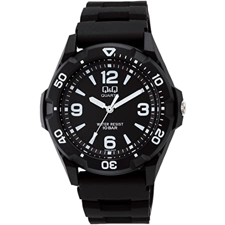 [シチズン Q&Q] 腕時計 アナログ 防水 ウレタンベルト VR44-001 メンズ ブラック
