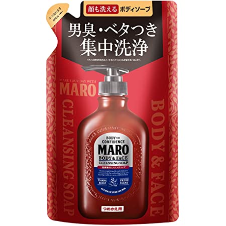 全身用 ボディソープ 顔も洗える 詰め替え [ハーブシトラスの香り] MARO マーロ 380ml メンズ