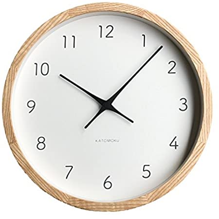 KATOMOKU plywood clock ナチュラル スイープ（連続秒針） km-33M φ252mm (クォーツ時計)