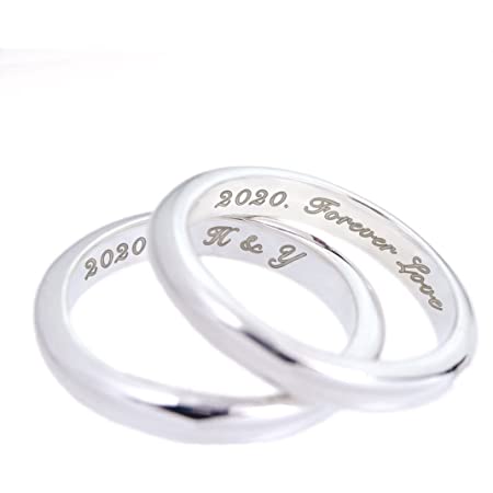 名入れ プレゼント 指輪 地球上で最も白い金属 手作り指輪 純銀 SV1000 ファランジリング ミディリング 指輪 刻印無料 結婚指輪 マリッジリング にも 平打ちリング (20)
