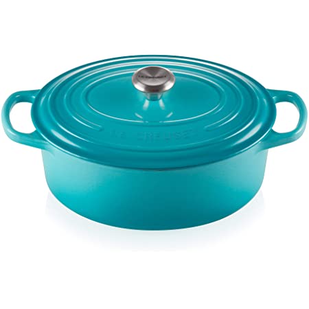 ル・クルーゼ(Le Creuset) 鋳物 ホーロー 鍋 シグニチャー ココット・オーバル 25 cm カリビアンブルー ガス IH オーブン 対応 【日本正規販売品】