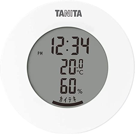 タニタ 温湿度計 時計 カレンダー アラーム 温度 湿度 デジタル 壁掛け 卓上 マグネット グレー TT-559 GY