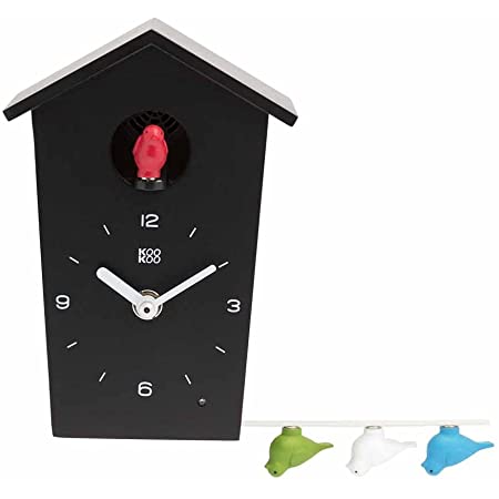 KOOKOO（クークー）アニマルハウス 赤色 農場での5匹の動物の鳴き声が楽しめる素晴らしい小さな鳩時計 自然の中で録音 モダンでしゃれたデザイン 癒される音