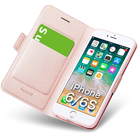エレコム iPhone 6s / 6 対応 ケース 手帳型 ソフトレザーカバー 磁石タイプ サーモンピンク PM-A15PLFYPN