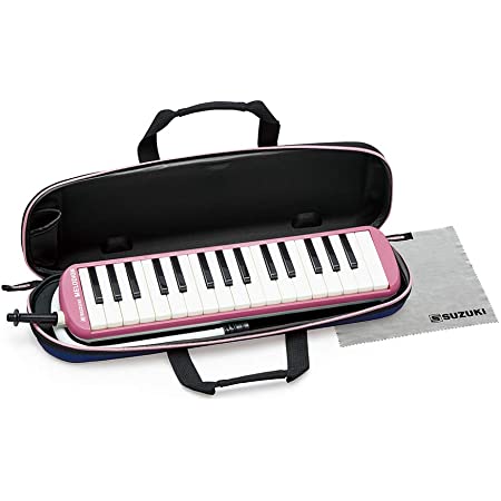 SUZUKI スズキ 鍵盤ハーモニカ メロディオン アルト 32鍵 ピンク FA-32P 軽量本体 通学に優しいセミハードケース