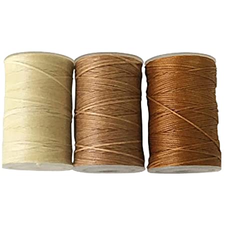 蝋引き糸 ロウ引き糸 60m よく使うナチュラルカラー3個セット ワックスコード 紐 糸 ライトナチュラル Harvestmart