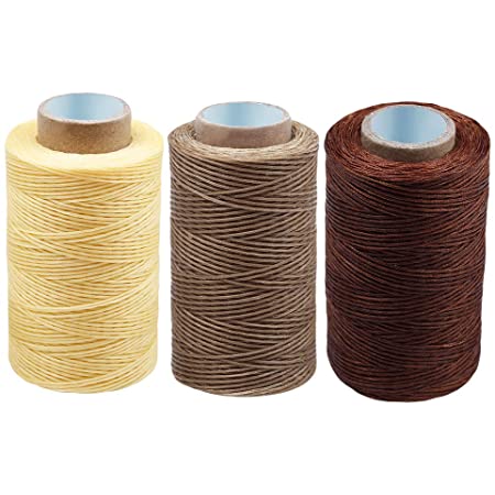 蝋引き糸 ロウ引き糸 60m よく使うナチュラルカラー3個セット ワックスコード 紐 糸 ライトナチュラル Harvestmart