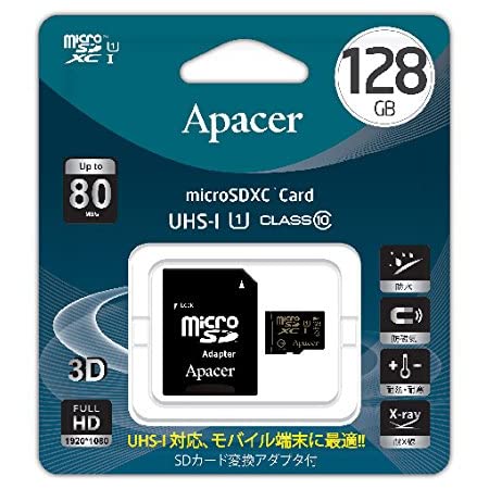 Apacer アペイサー AP128GMCSX10U1-J microSDXC UHS-I Class10 128GB 日本アペイサー国内3年保証品