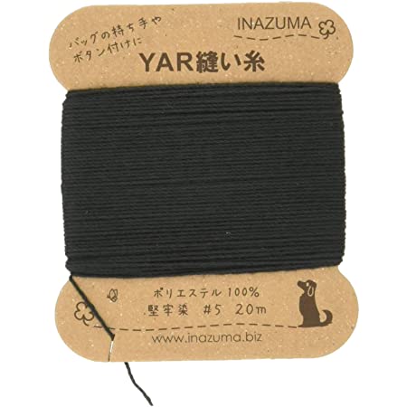 INAZUMA イナズマ YAR縫い糸 5番手 20m巻 #11 黒 YAR5-11