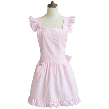 （ミワトモ）MIWATOMO かわいい フリル レース 高級 エプロン ドレス おしゃれ 上品 結婚お祝い 女性用 ギフト (ピンク)