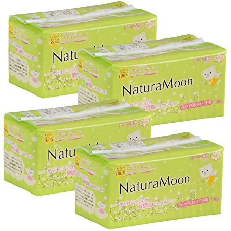ナチュラムーン生理用ナプキン多い日の夜用 羽つき 10個入×６袋セット